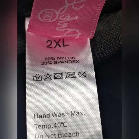 Pink Lily New Swimsuit One Piece Black Pink Bow V-neck Size XXL - Picture 10 of 10